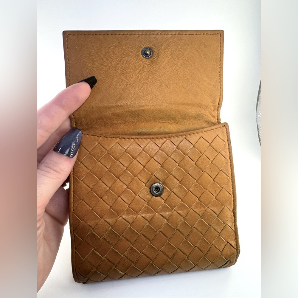 Bottega Veneta Intrecciato Bifold Wallet Cognac Leather 2011 Rare Colorway AUTH - Picture 9 of 16